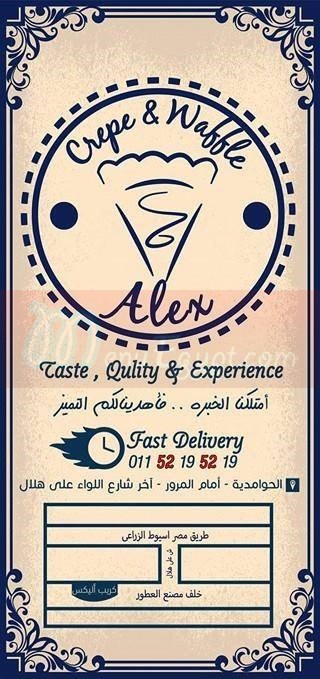 Alex Crepe delivery menu